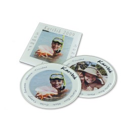 Lot de 4 Dessous de verre en verre carré ou  rond 