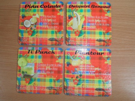 lot de 4 sous verre